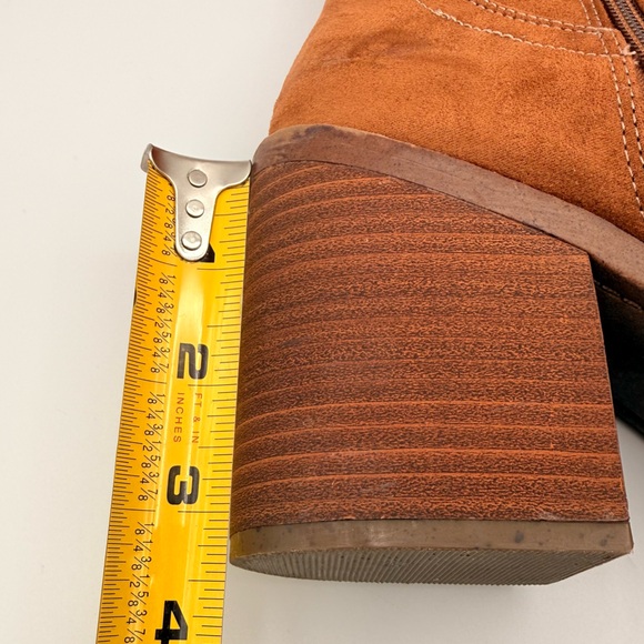 Universal Thread Cognac Faux Suede Ankle Block Heel Boots Women’s Size 7.5 - Picture 10 of 12